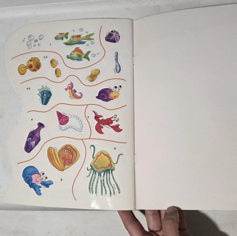 Disney The Little Mermaid Ariel and Sparkle Fish Sticker Book - Unused- HTF